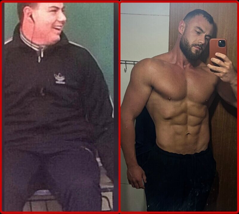 Before and after of coach Alisson de Oliveira